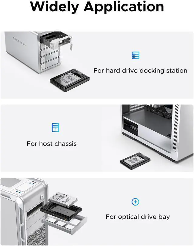 Alt view image 5 of 7 - ORICO M.2 NGFF SATA to 3.5 Hard Drive Adapter Internal Drive Bay Converter Mounting Bracket Caddy Tray -D2NS