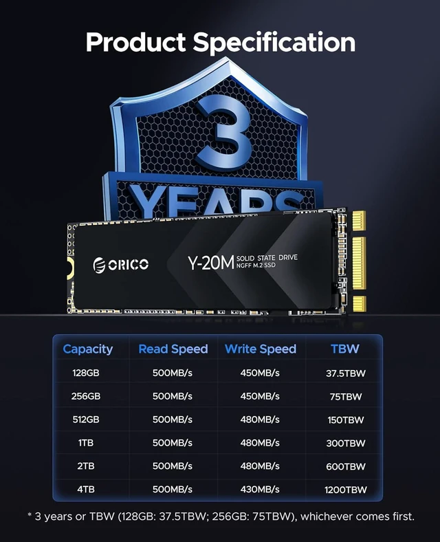 Alt view image 4 of 7 - ORICO M.2 2280 256GB SSD NGFF M.2 SATA III 6Gbps Internal Solid State Drive Hard Disk Data Storage for PC Desktop Laptop Ultra-book 256GB