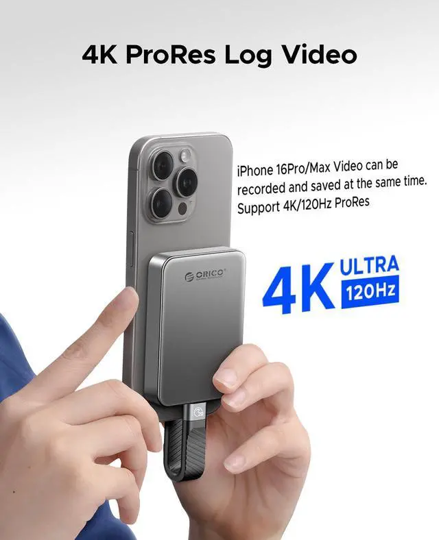 Alt view image 5 of 6 - ORICO Magnetic External SSD 20Gbps Read Speed Up to 2000MB/s Portable SSD for iPhone 15 Pro's ProRes Videos