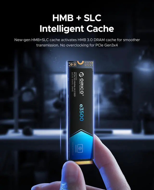 Alt view image 4 of 7 - ORICO 256GB M.2 2280 NVMe SSD PCIe Gen3x4 3D NAND Internal Solid State Drive, Read Speed up to 3600MB/s for PC Desktop Laptop Ultrabook Graphene Cooling-256GB