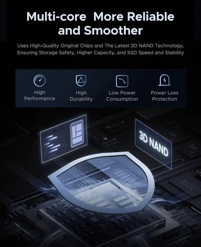 Alt view image 2 of 3 - ORICO SSD SATA III 5Gbps 2.5" NAND Internal Solid State Drive Read Speed Up to 450MB/s for Data Storage PC laptop Desktop Transfer 2TB-S500