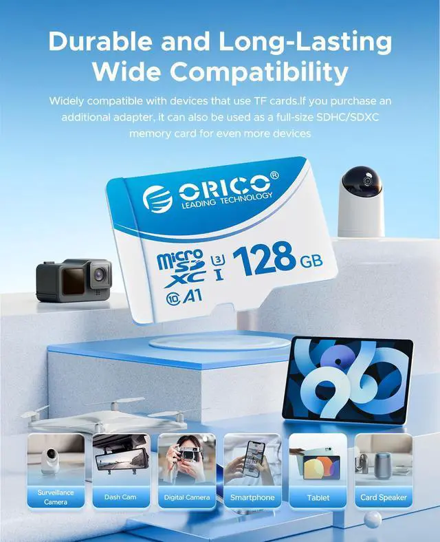 Alt view image 4 of 7 - ORICO Micro SD Card TF Memory Card 16GB 32GB 64GB 128GB for Camera/Drone/Dash Cam