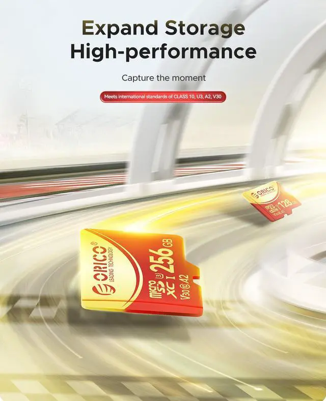 Alt view image 2 of 7 - ORICO 512GB Memory Card UHS U3, 4K Video Recording Compatible for cams, Speed Up to 180MB/s