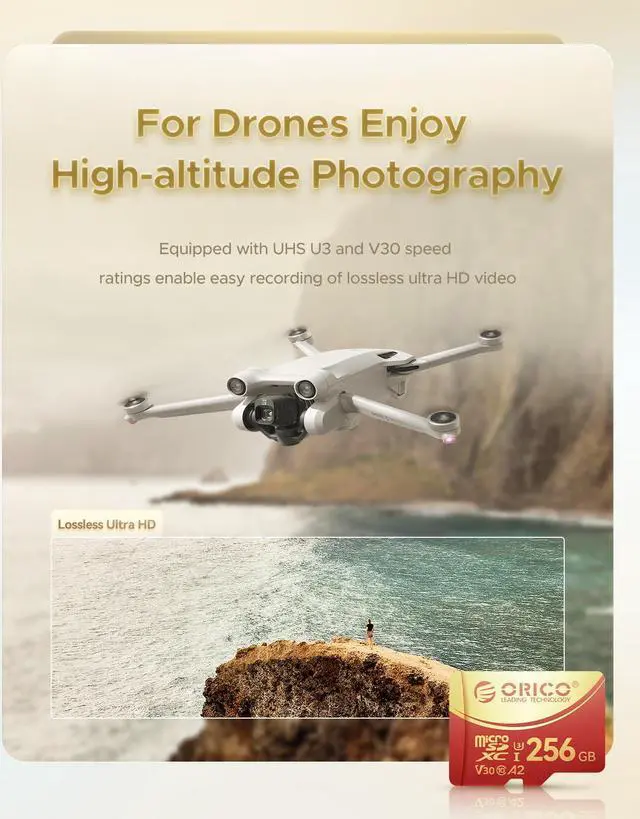 Alt view image 5 of 7 - ORICO 512GB Memory Card UHS U3, 4K Video Recording Compatible for cams, Speed Up to 180MB/s