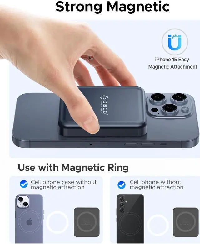 Alt view image 5 of 7 - ORICO 2TB Magnetic External SSD, 4K ProRes HDR Record and Store, 2000MB/s Stable Transmission and Storage, Portable Solid State Drive, Compatible with USB-C Smartphone