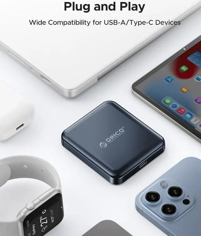 Alt view image 4 of 7 - ORICO 2TB Magnetic External SSD, 4K ProRes HDR Record and Store, 2000MB/s Stable Transmission and Storage, Portable Solid State Drive, Compatible with USB-C Smartphone