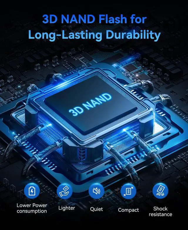 Alt view image 4 of 7 - ORICO S500PRO 2.5 SATA SSD 128GB up to 550MB/s, 3D NAND SATA III,Aluminum Shell Solid State Drive for Desktop Laptop Upgrades