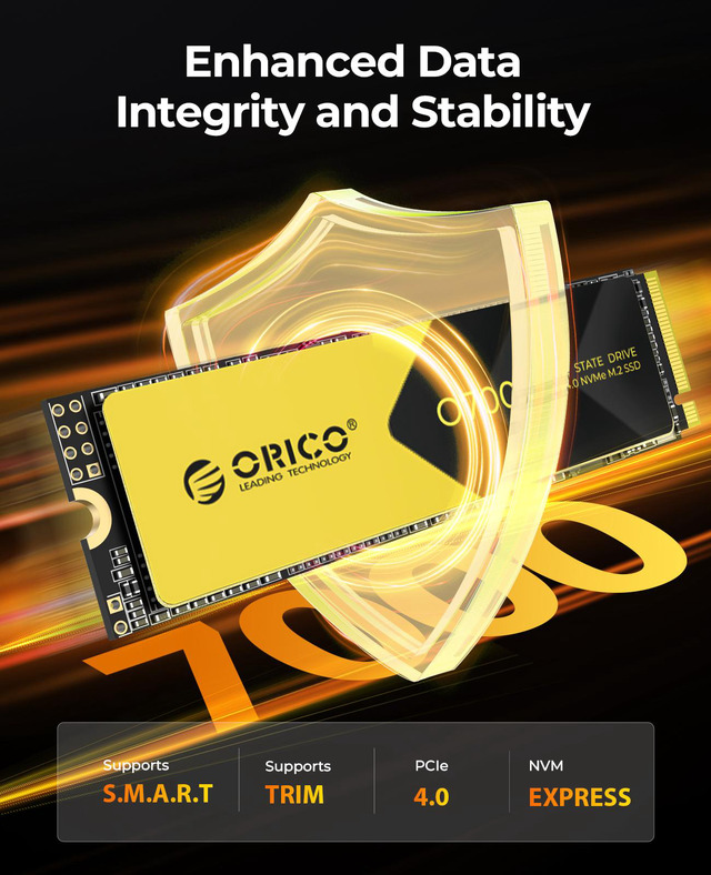 ORICO O7000 2TB M.2 NVMe PCIe 4.0x4 SSD – 7000MB/s Read, 6600MB/s Write, TLC, PS5/PC