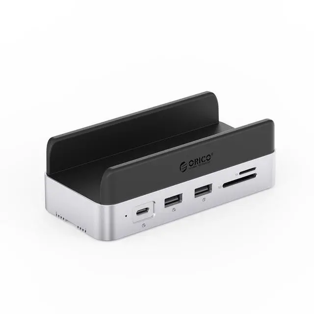 Main image of ORICO MiniDock Pro for Mac Mini M4 - 9-in-1 Aluminum Stand with 4TB  NVMe SSD, 10Gbps USB-C/USB-A, 4K HDMI, Gigabit Ethernet, SD/TF Card Reader, M.2 Storage Expansion