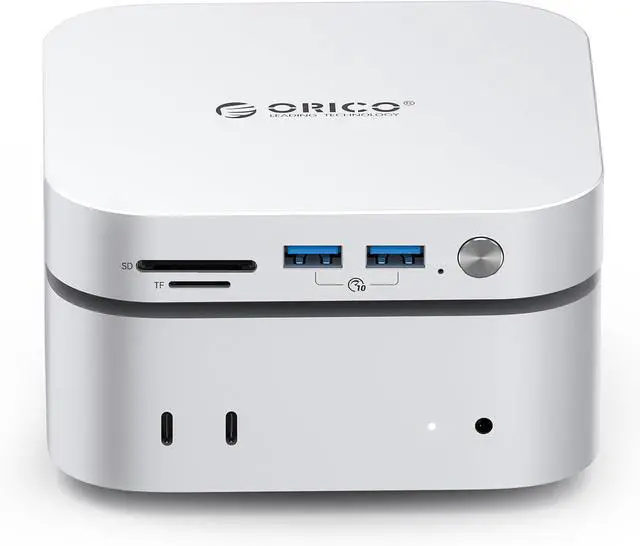 Alt view image 7 of 6 - ORICO MiniLink USB4 40Gbps Hub for Mac Mini M4, 7-in-1 Aluminum Docking Station with Dual NVMe M.2 SSD Slots, 10Gbps USB-A Ports, 4.0 SD/TF Card Readers