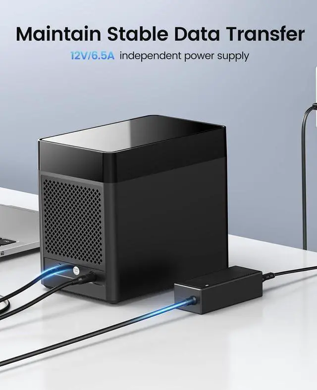 Alt view image 6 of 7 - ORICO 5 Bay 3.5inch Hard Drive Enclosure USB 3.0 to SATA Magnetic Tool-Free External HDD Docking Station Case with 12V/6.5A Power Adapter for Family Storage Expansion Up to 90TB (5x18) - DS500U3