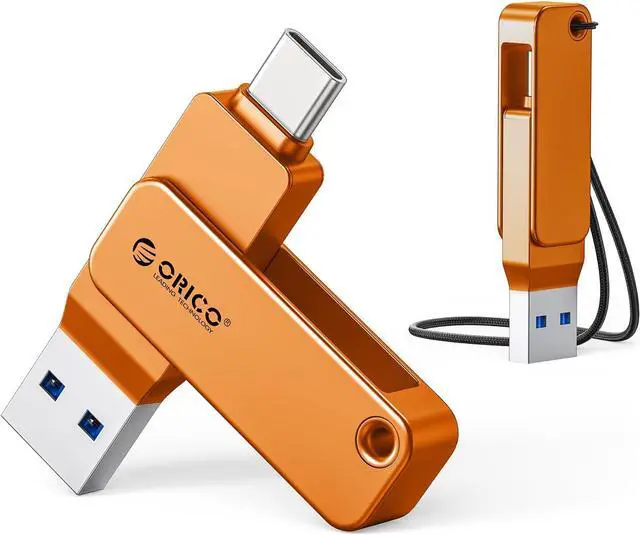 Main image of ORICO USB 3.0 Flash Drive 150MB/S Metal Housing Swivel Design Support OTG Function 2 in 1 PenDrive 32GB for USB C and USB A Devices -EB05 OR
