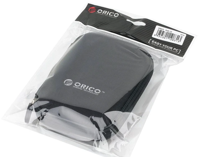 Alt view image 7 of 14 - ORICO Hard Drive Case 2.5 inch External Drive Storage Carrying Bag Waterproof Shockproof with Inner Size 5.5x3.5x1.0inch for Organizing HDD and Electronic Accessories, Black(PHD-25)
