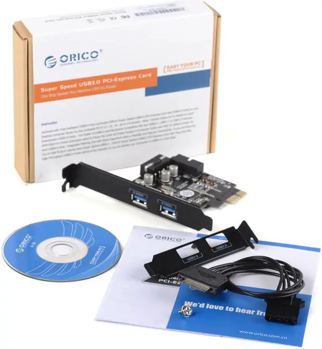 Alt view image 7 of 7 - PCI-E Expansion Card Adapte, ORICO 2 Port USB3.0 PCI Express Host Controller Card 4PIN to 15 PIN Power Cable (2 Port & 19PIN )Internal Card with Power Cable for Mac OS Windows XP / Vista ( PME-4UI )