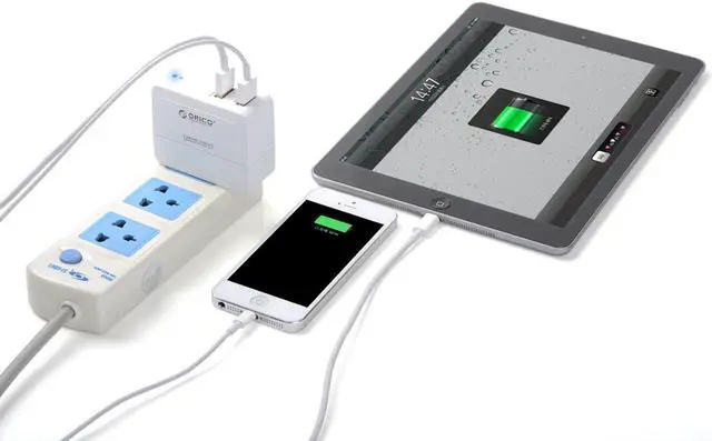 Alt view image 4 of 5 - ORICO Ultra Mini 2 Ports USB Charger Pocket Size with Folding Plug  5V2.4A Super Charging Port and 5V1.5A Universal Port Charing your Phone,Tablet for Traveling,Home,Office