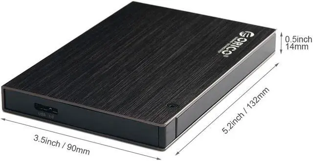 Alt view image 2 of 6 - ORICO 25AU3-BK External USB 3.0 to 2.5-Inch SATA Aluminum Hard Drive Enclosure Case With Exclusive Sleeve - Black