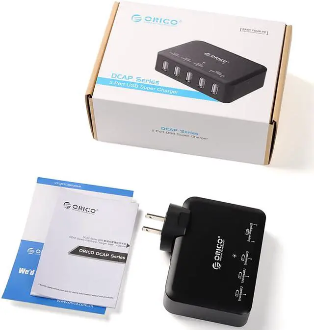 Alt view image 5 of 6 - ORICO DCAP-5U 5-Port USB Wall Charger Adapter - Black