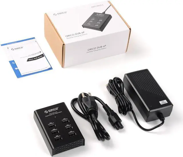 Alt view image 6 of 6 - ORICO DUB-6P 72W 6 Port USB Charging Station - Black