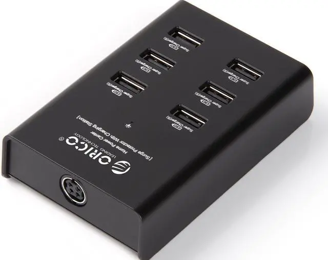 Alt view image 3 of 6 - ORICO DUB-6P 72W 6 Port USB Charging Station - Black