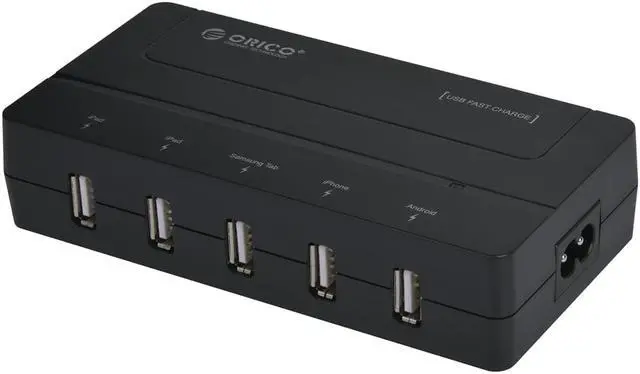Alt view image 5 of 5 - ORICO DCH-5U 30W 5-Port Desktop USB Charger for iPhone 6s / 6 / 6 Plus, iPad Air 2 / Mini 3, Samsung Galaxy S6 / S6 Edge / Note 5, HTC M9, Nexus and More - Black