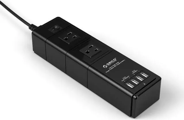 Alt view image 3 of 5 - ORICO HPC-2A4U 2-outlet Surge Protector with 5V/7A/35W 4 Port USB Station with Intelligent Charging IC for iPhone 6 5s 5c; iPad; Galaxy S5 S4; Note 3 2; HTC One; Nexus and most USB-Charged devices