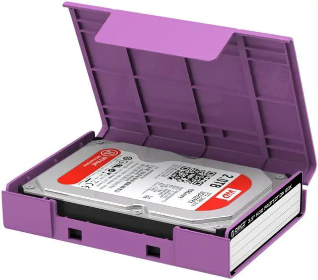 Alt view image 5 of 7 - ORICO PHP-35 Hard Disk Drive HDD Protector, 3.5-Inch Hard Disk Drive Protective Case/Storage Box - Purple