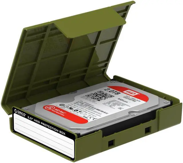 Alt view image 2 of 7 - ORICO Hard Disk Drive HDD Protector, 3.5 inch Hard Disk Drive Protective Case/Storage Box - Green(PHP-35)