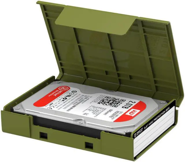 Alt view image 5 of 7 - ORICO Hard Disk Drive HDD Protector, 3.5 inch Hard Disk Drive Protective Case/Storage Box - Green(PHP-35)