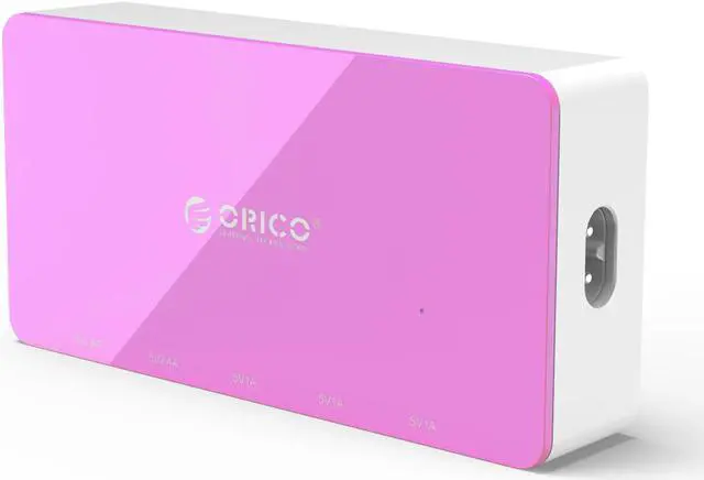Alt view image 3 of 5 - ORICO 40W 5-Port USB Charger 2 x 5V2.4A Super Charger & 3 x 5V1A Regular Ports OTG to Android or Windows Smartphones, Tablets, iPhone, iPad - Pink (CST-5U)
