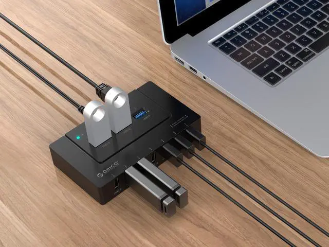 Alt view image 3 of 7 - ORICO H9910-U3-US 10 Ports USB HUB 3 Super Speed USB3.0 Ports and 7 Ports of USB2.0 - Black