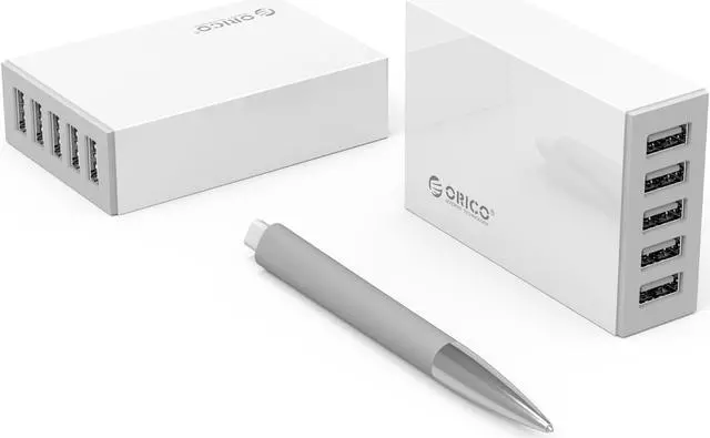 Alt view image 2 of 7 - ORICO CSL-5U-US 40W 5 Ports USB Charger with Fast Charging Technology for iPhone 6 / 6 Plus, iPad Air 2 / Mini 3, Galaxy S6 / S6 Edge, Nexus, HTC M9, Nokia and More -White