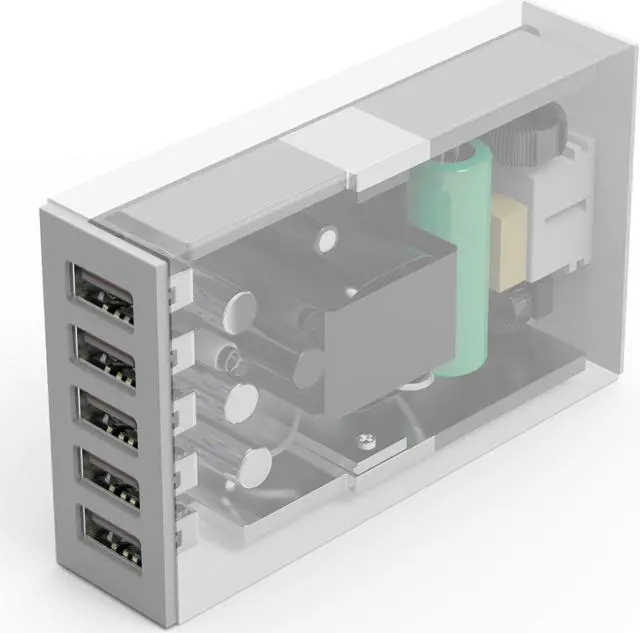 Alt view image 7 of 7 - ORICO CSL-5U-US 40W 5 Ports USB Charger with Fast Charging Technology for iPhone 6 / 6 Plus, iPad Air 2 / Mini 3, Galaxy S6 / S6 Edge, Nexus, HTC M9, Nokia and More -White