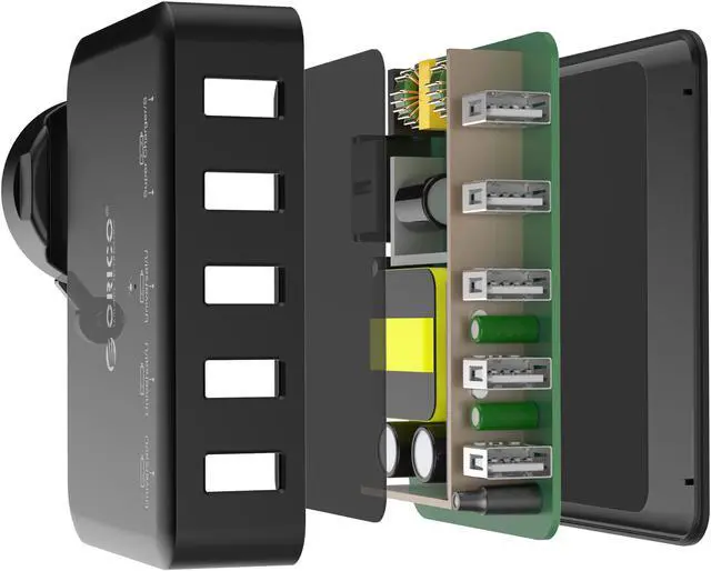 Alt view image 4 of 6 - ORICO DCAP-5U 5-Port USB Wall Charger Adapter - Black
