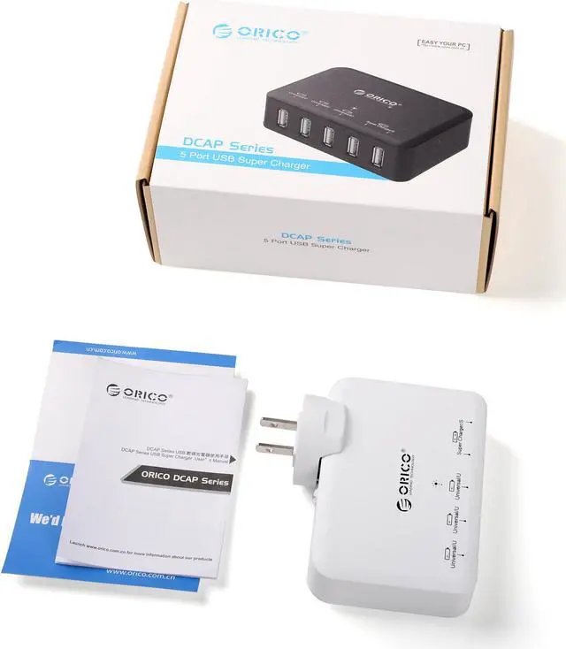 Alt view image 5 of 6 - ORICO DCAP-5U 5-Port USB Wall Charger Adapter for iPhone 7/7Plus/6S/6S P/5SE/iPad/LG/Samsung/HTC/Nexus and More - White