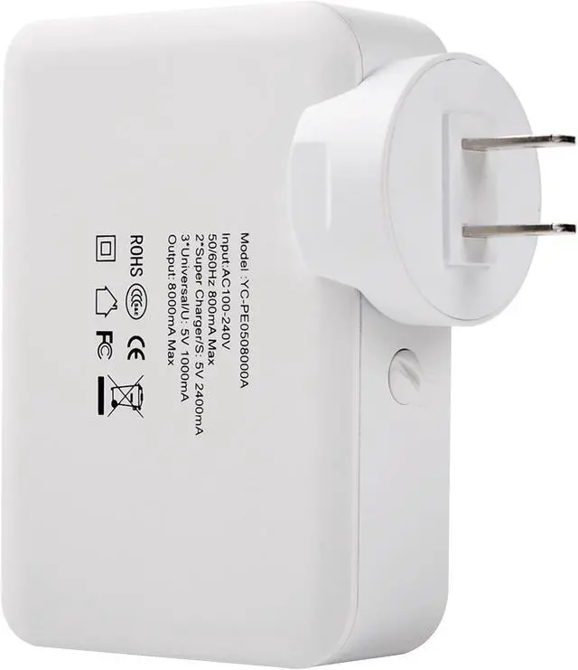 Alt view image 4 of 6 - ORICO DCAP-5U 5-Port USB Wall Charger Adapter for iPhone 7/7Plus/6S/6S P/5SE/iPad/LG/Samsung/HTC/Nexus and More - White