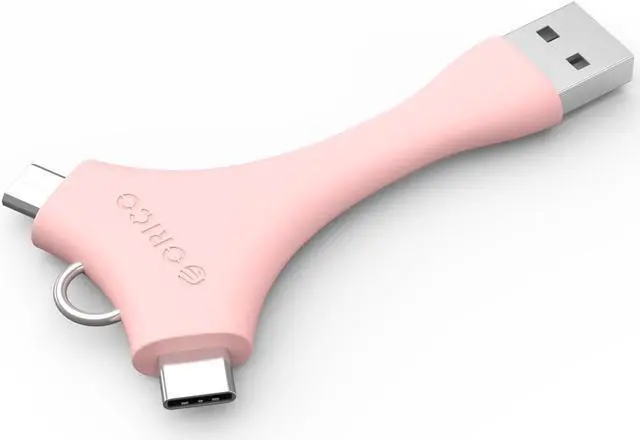 Alt view image 2 of 6 - ORICO C1 Dual Port Portable Sync & Charge Micro B + Type-C Data Cable for Xiaomi HUAWEI Samsung etc With Key Ring