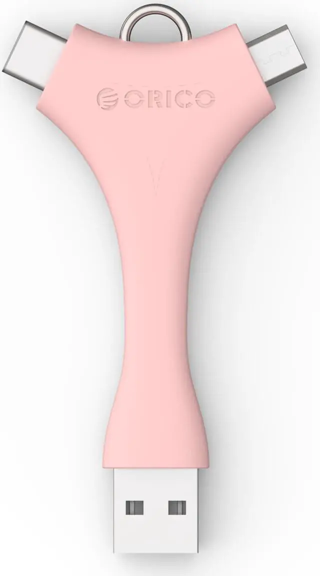 Alt view image 6 of 6 - ORICO C1 Dual Port Portable Sync & Charge Micro B + Type-C Data Cable for Xiaomi HUAWEI Samsung etc With Key Ring