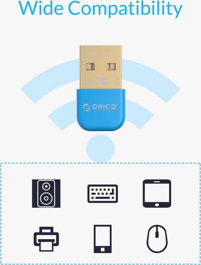Alt view image 5 of 7 - ORICO Mini USB Bluetooth 4.0 Micro Adapter Dongle Transmitter Receiver for PC - Blue