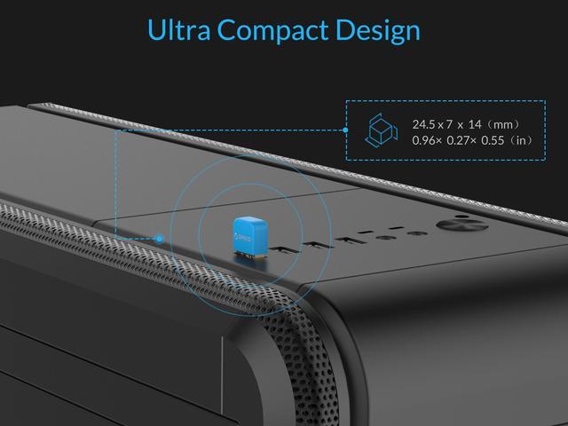 Alt view image 6 of 7 - ORICO Mini USB Bluetooth 4.0 Micro Adapter Dongle Transmitter Receiver for PC - Blue