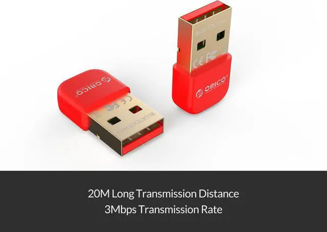 Alt view image 5 of 7 - ORICO USB Bluetooth 4.0 Transmitter Receiver with 3Mbps Data Transfer Rate and 20M Wireless Range -Red