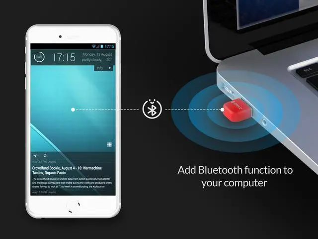 Alt view image 7 of 7 - ORICO USB Bluetooth 4.0 Transmitter Receiver with 3Mbps Data Transfer Rate and 20M Wireless Range -Red