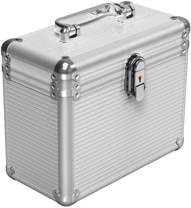Main image of ORICO Aluminum Hand-held Multi-protection 5 Bay 3.5 inch HDD Protective Storage Carrying Box with Security Lock - Silver (BSC35-05)