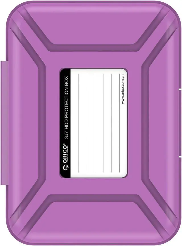 Main image of ORICO 3.5-inch HDD Protector, Ultimate Villa For 3.5" Hard Disk Drive , 3.5 Inch Protective Box/Storage Case, Anti-Static/Anti-Drop/Anti-Shake/Water Resistant/Dust Resistant Case - Purple (PHX-35)