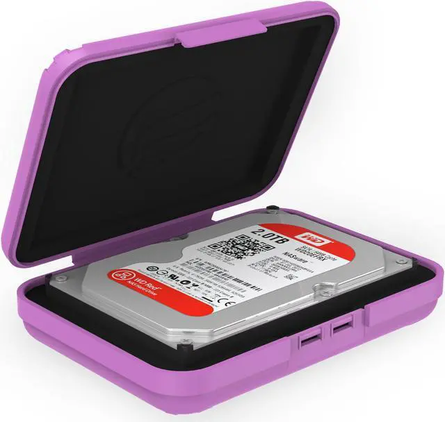 Alt view image 2 of 7 - ORICO 3.5-inch HDD Protector, Ultimate Villa For 3.5" Hard Disk Drive , 3.5 Inch Protective Box/Storage Case, Anti-Static/Anti-Drop/Anti-Shake/Water Resistant/Dust Resistant Case - Purple (PHX-35)