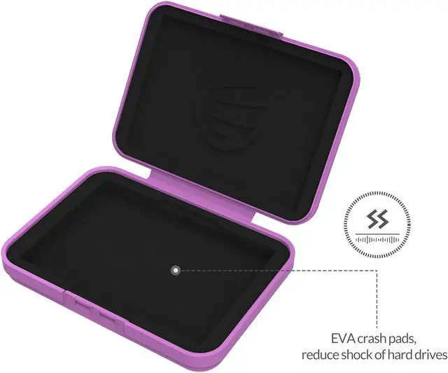 Alt view image 5 of 7 - ORICO 3.5-inch HDD Protector, Ultimate Villa For 3.5" Hard Disk Drive , 3.5 Inch Protective Box/Storage Case, Anti-Static/Anti-Drop/Anti-Shake/Water Resistant/Dust Resistant Case - Purple (PHX-35)