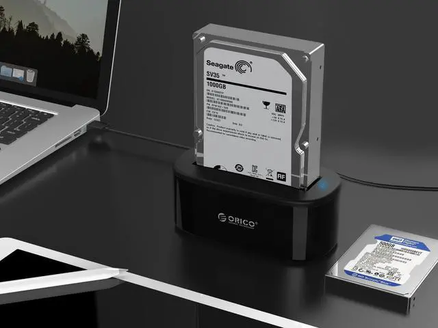 Alt view image 6 of 7 - [Support UASP and 18TB ]  ORICO  2.5"/3.5" SATA HDD SSD Enclosure  Case Super Speed USB 3.0 to SATA  5Gbps External Hard Drive Docking Station  -Black