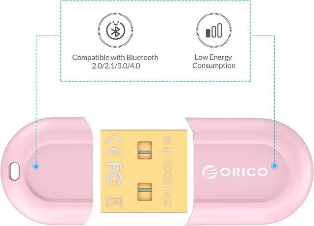 Alt view image 3 of 7 - ORICO Portable Bluetooth 4.0 USB Adapter with 3Mbps Data Transfer Rate and 20M Wireless Range for Windows XP / Vista / Mac OS