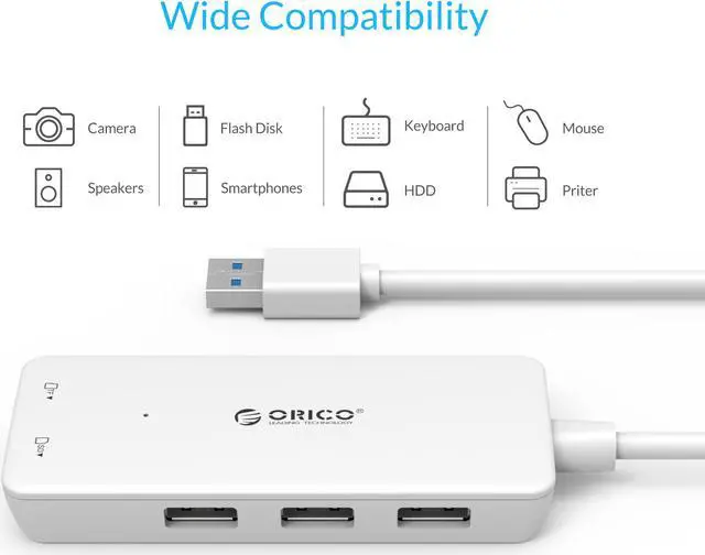 Alt view image 3 of 7 - ORICO 3-Port USB 3.0 HUB with USB 3.0 SD TF Card Reader Combo Hub Card Adapter On the Go 5Gbps for Windows Surface Pro, iMac, MacBook, MacBook Pro, MacBook Air, Mac Mini PCs and Tablets