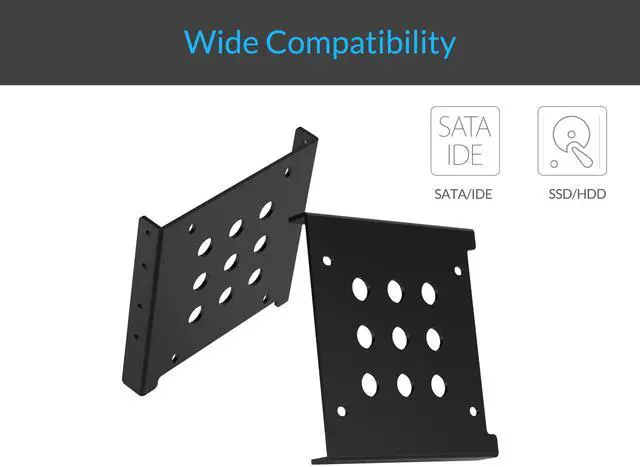 Alt view image 4 of 14 - ORICO 3.5 inch Aluminum hard drive mounting bracket/ adapter fit 3.5" Optical drive bay or hard drive bay for 2.5" IDE,SATA SSd/HDD -Black