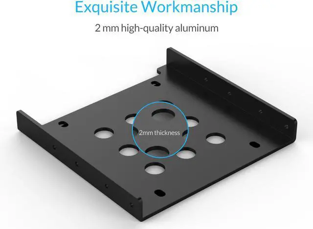 Alt view image 2 of 14 - ORICO 3.5 inch Aluminum hard drive mounting bracket/ adapter fit 3.5" Optical drive bay or hard drive bay for 2.5" IDE,SATA SSd/HDD -Black